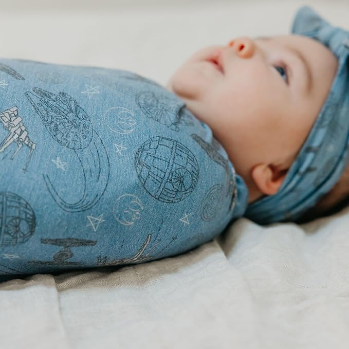 Copper Pearl Large Premium Knit Baby Swaddle Receiving Blanket Starships