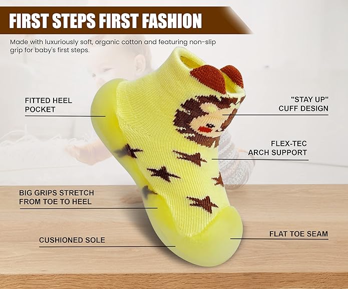 Baby Sock Shoes Boys Girls First Walking Shoes Non-Slip Slippers Soft Sole Sneakers Toddler Infant Babygirl