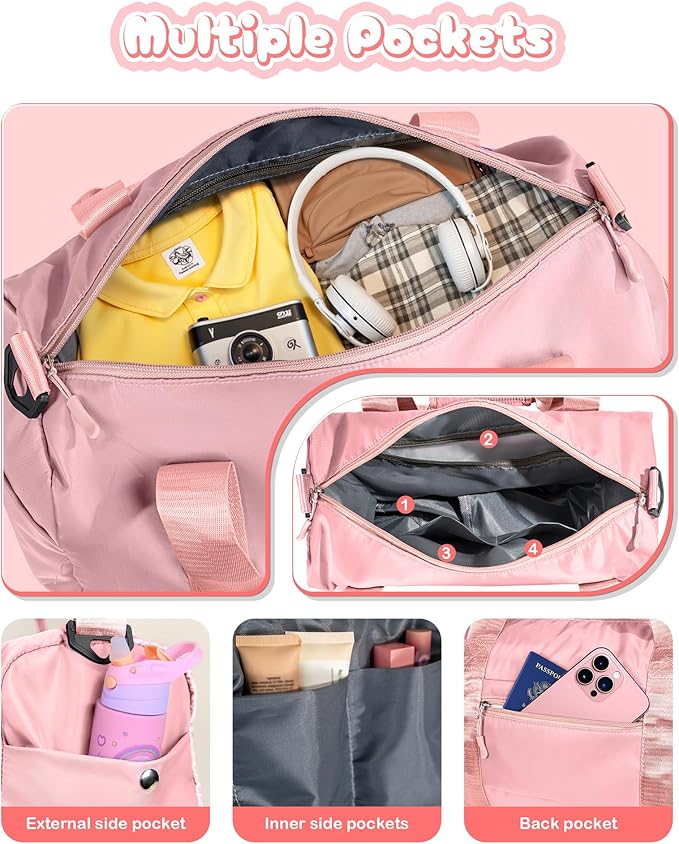 Birthday Gift for Granddaughter-Girl Gym Bag with Shoe Compartment, Kid Personalized Weekender Overnight Bags, Initial Travel Tote with Makeup Pouch, Gifts for Girls (Letter Z)