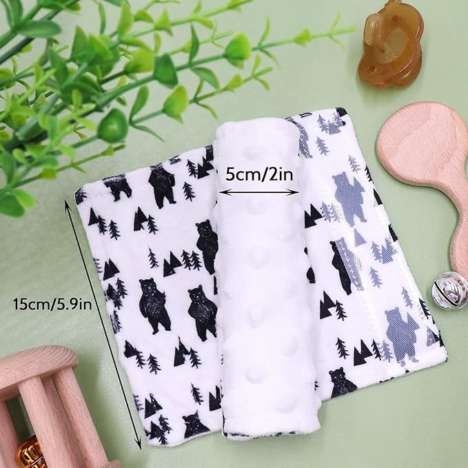 Baby Car Seat Belt Covers, Bear Car Seat Strap Covers for Boys, Fleece Stroller Strap Cover for Kids, Soft Car Seat Neck Cover, Newborn Car Seat Straps Shoulder Protectors, 2 Pack