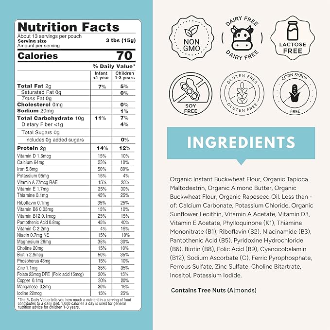 Else Nutrition Super Cereal For Babies 6 mo+, Made With Real Whole Plants for a Nutritionally Balanced meal, with gluten free carbs and plant protein (Mango, 3 Pack)