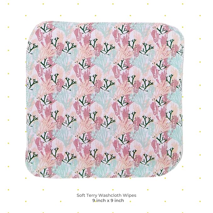 Spasilk 10-Piece Washcloth Set for Newborn Boys and Girls, Soft Terry Baby Washcloths, Baby Essentials, Pink Coral
