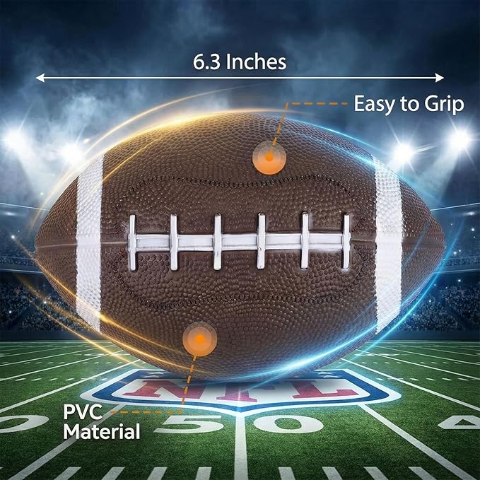 Shindel 6PCS Mini Inflatable Football, 6.3 inch Waterproof Footballs Toys for Kids Perfect Outdoor and Indoor Games, Football Party Favors