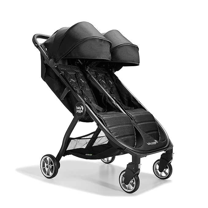 Baby Jogger City Tour 2 Double Stroller Compact & Sleek Twin Design with Easy-To-Maneuver Features Ideal for Growing Kids Plush Imported