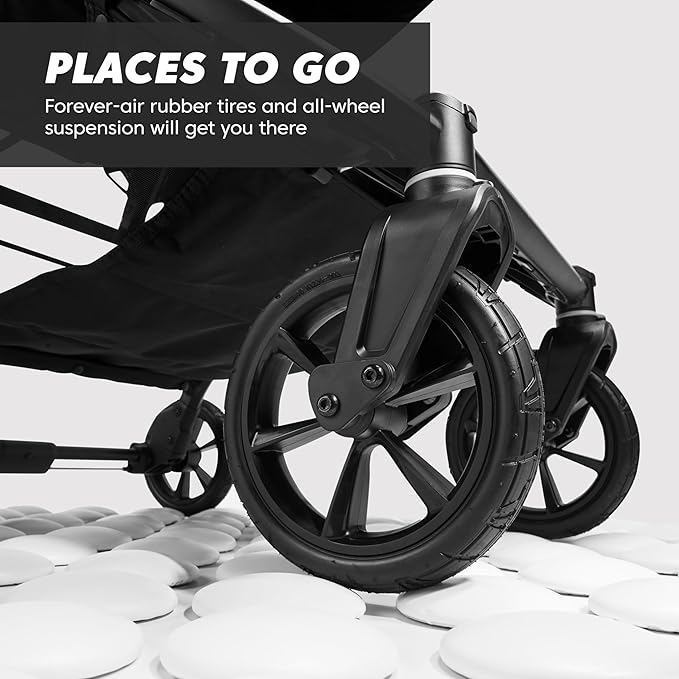 Baby Jogger City Mini GT2 All-Terrain Double Stroller Jet Black Perfect for Newborn and Toddler Compatible with Britax Cybex Graco and Maxi Cosi Infant Car Seats