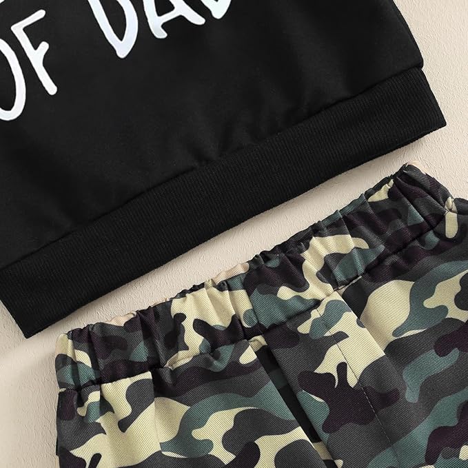 wdehow Toddler Kids Baby Boy Fall Outfits 1T 2T 3T 4T 5T Letter Print Long Sleeve Tops Camouflage Pants Winter Clothes Sets