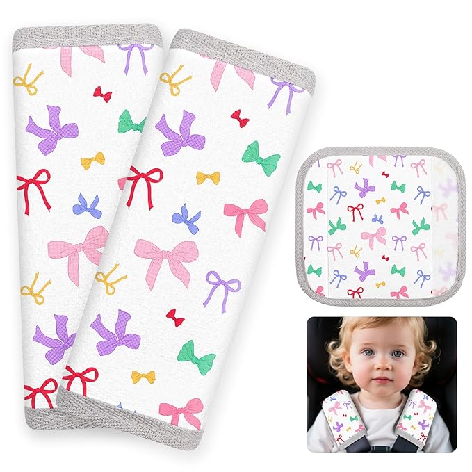Seat Belt Cover Pad for Baby, Soft Seatbelt Cushion Covers for Kids 2Pcs Car Seat Strap Shoulder Pads for All Car Seats, Stroller, High Chair