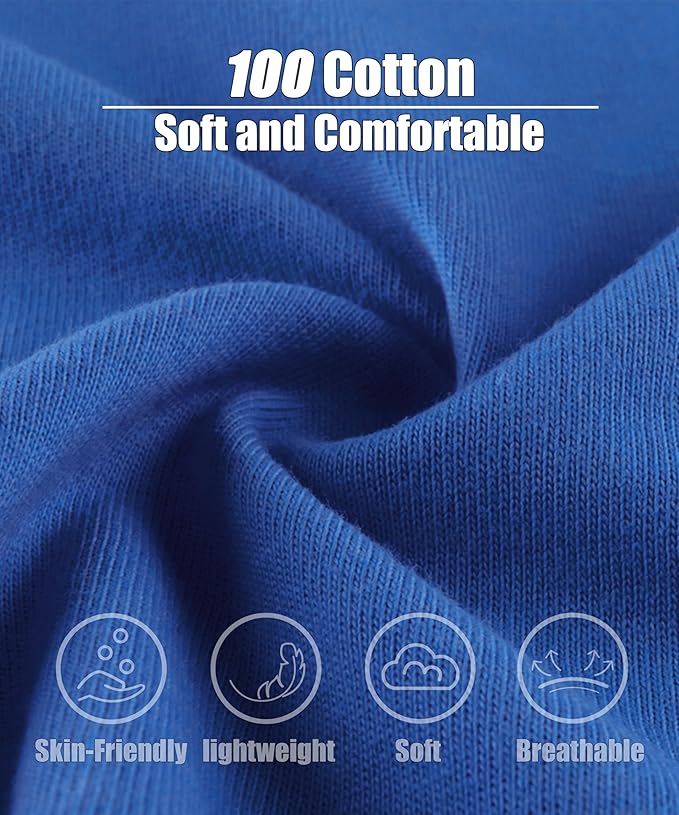 GFQLONG Toddler Boys 2 Pack Cotton Crewneck Sweatshirt, Baby Solid Long Sleeve Pullover Tops