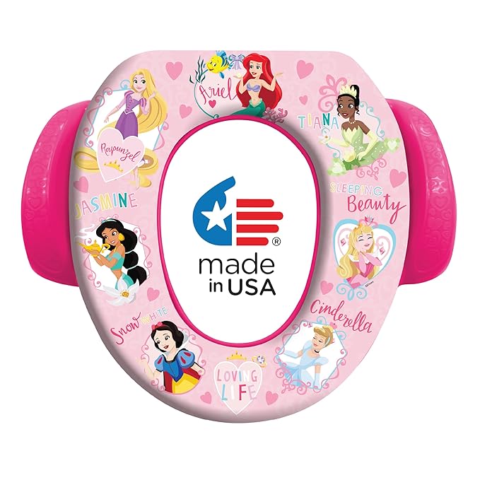 Disney Princess "Loving Life" Soft Potty Seat and Potty Training Seat - Soft Cushion, Baby Potty Training, Safe, Easy to Clean