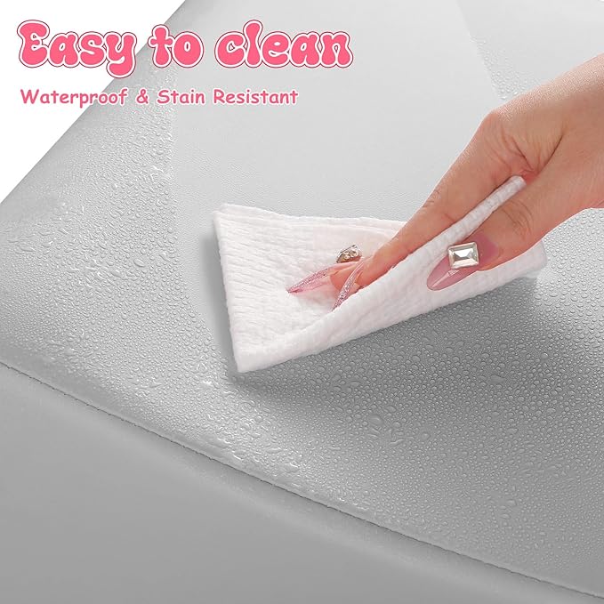 Noverlife Gray Hair Washing Station for Toddler, Ergonomic Design Shampoo Buddy Foam Mat Foldable Sink Hair Washing Neck Support, Comfortable Hair Washing Mat with Zippers Hair Washing Seat for Sink