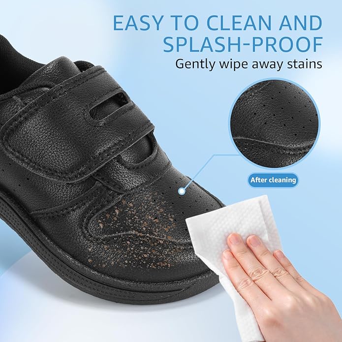 Toddler Wide Toe Box Barefoot Shoes Boys Girls Sneakers Zero Drop Kid Tennis Running Shoes Lightweight Non-Slip Comfortable Leather First Walking Shoe Outdoor Activities School