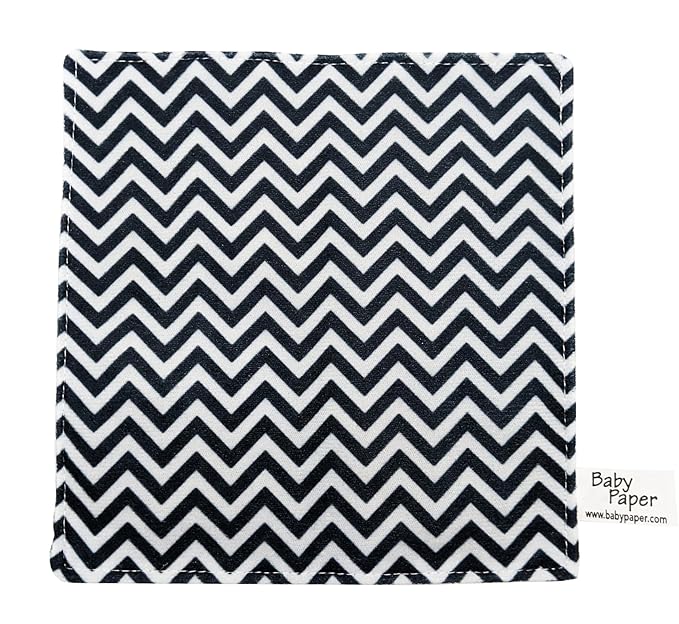 Original Baby Paper - Crinkle Teether and Sensory Toy for Babies and Infants | Black and White Zig Zag | Non-Toxic, Washable | Great for Baby Showers