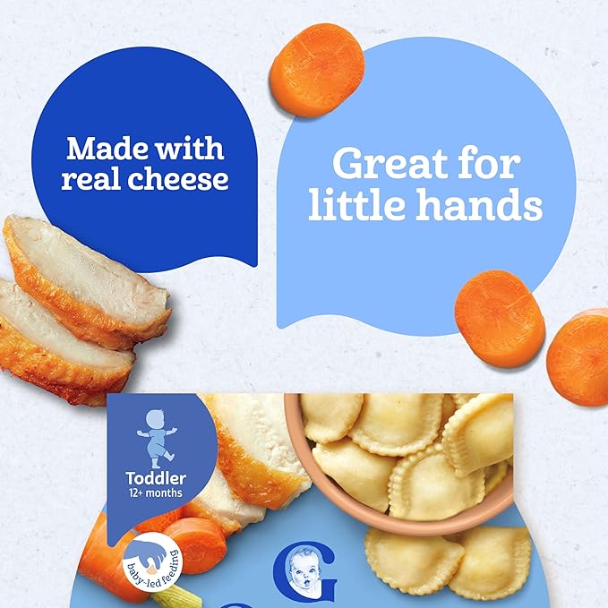 Gerber Toddler Food, Chicken Carrot Ravioli Pick-Ups, Mealtime for Toddler, 8PK