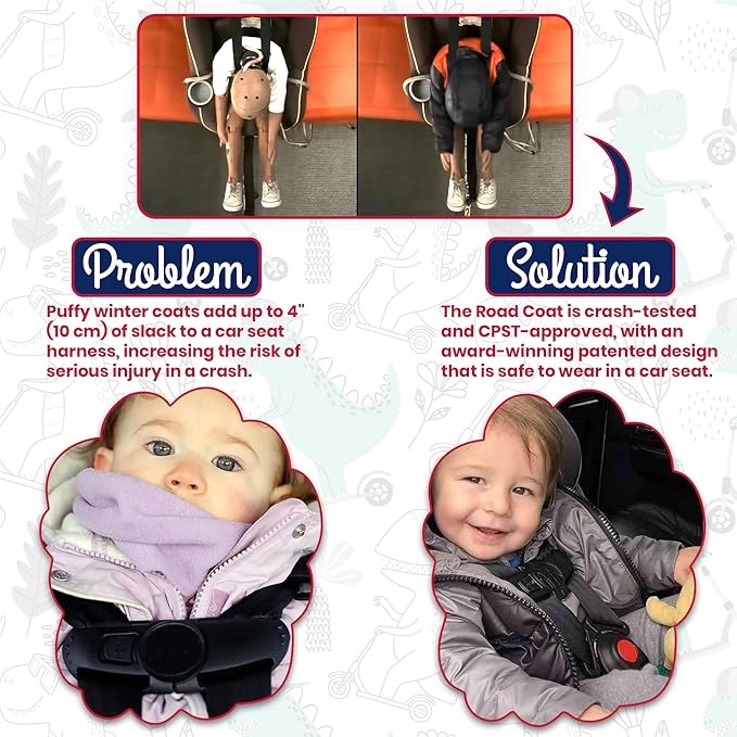 ONE KID The Road Coat Down | Car Seat Safe Winter Jacket | Crash Tested | Unisex | 12 Months-8 Years