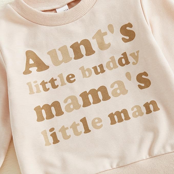 Infant Baby Boy Fall Clothes Set Funny Letter Sweatshirt Pant Outfit Toddler Winter Clothes 6 12 18 Months 2T 3T