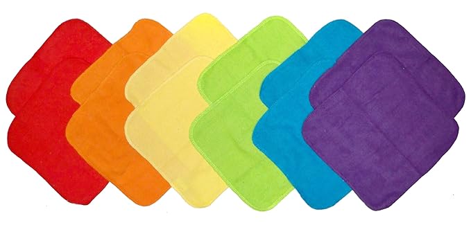 Neat Solutions Solid Knit Terry Washcloth Set, Multi-color, 12-Count