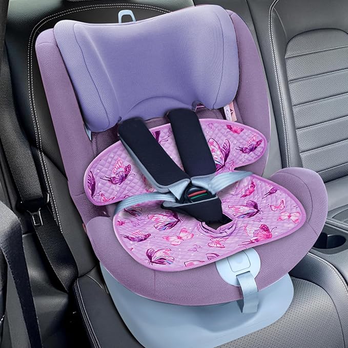 Babenest Car Seat Potty Protector Cover -Waterproof Carseat Training Liner for Baby &Toddler Shower Gift, Dry Piddle Pee Pad with Fun Designs for Strollers & Infant Car Seats (2pcs, Butterfly-Purple)