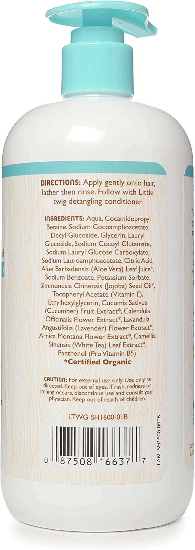 Little Twig Fragrance-Free Shampoo, Hair Shampoo with Natural Plant Derived Formula, Vegan, Gluten-Free, Perfect for Newborns, 17 fl. oz.