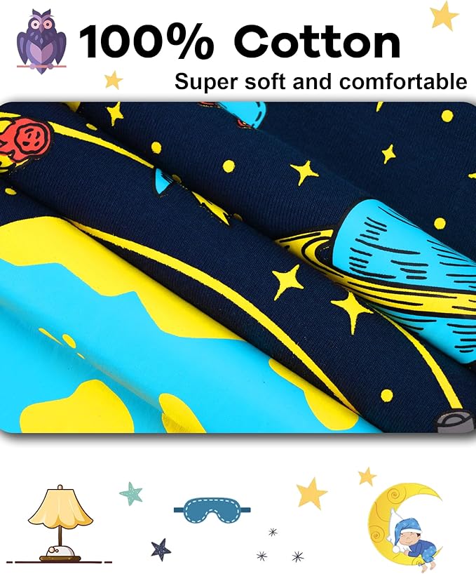 DAUGHTER QUEEN Boys 100% Cotton Long Sleeve Pajamas Size 18Months-12Years