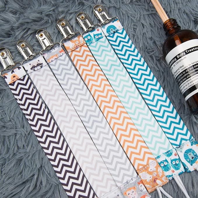 Babygoal Pacifier Clips, 6 Pack Pacifier Holder for Boys and Girls Fits Most Pacifier Styles 6PBM01