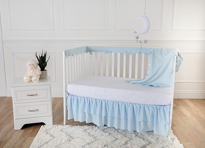 American Baby Company Fleece Blanket (30" x 40") with Silk-Like Satin Trim, Soft, Warm & Cozy, Blue, for Boys and Girls, Perfect for Baby Carrier, Stroller, Travel and Gifting