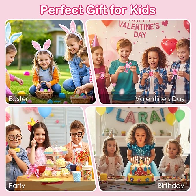 2 PCS Transformable Fidget Spinners for Kids, Valentine's Day Gifts for Classroom Exchange, Party Favors, Sensory Stress Relief Toy for Girls & Boys,Pink Deformable Mechanical Chain Robot Toy