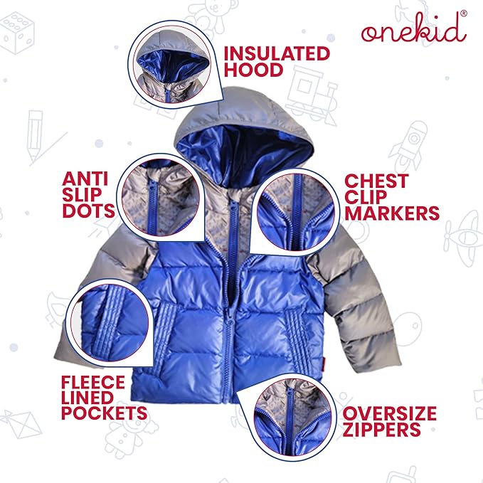 ONE KID The Road Coat Down | Car Seat Safe Winter Jacket | Crash Tested | Unisex | 12 Months-8 Years