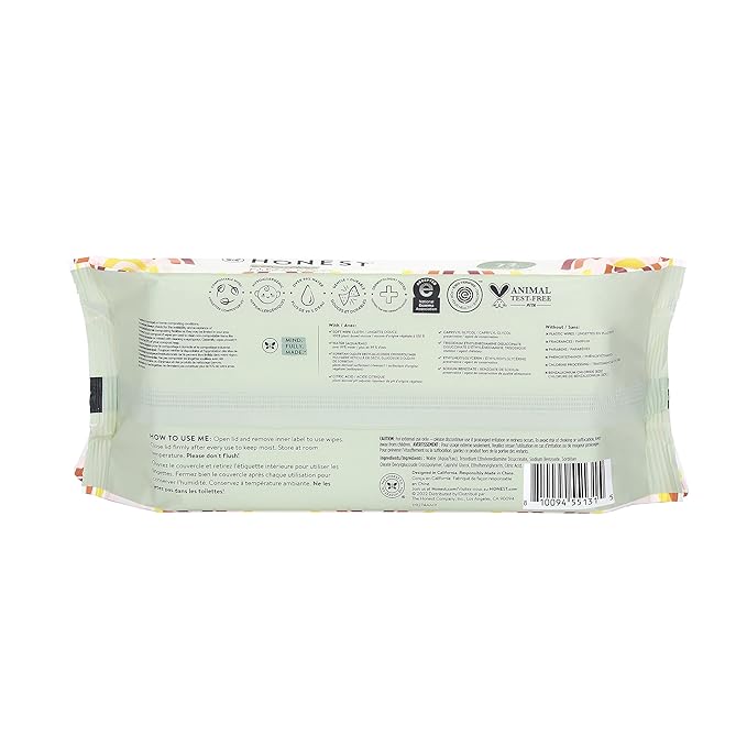 The Honest Company Hypoallergenic Multi-Use Baby Wipes for Sensitive Baby Skin, Terrazzo, 36 Count