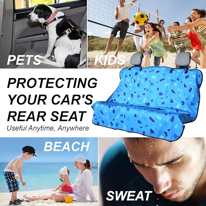 Back Seat Cover Protector for Dogs and Kids, Universal Waterproof Towel Rear Bench Seat Cover for Car, Truck, Van & SUV, Machine-Washable Backseat Car Covers (1pcs Rear Seat)