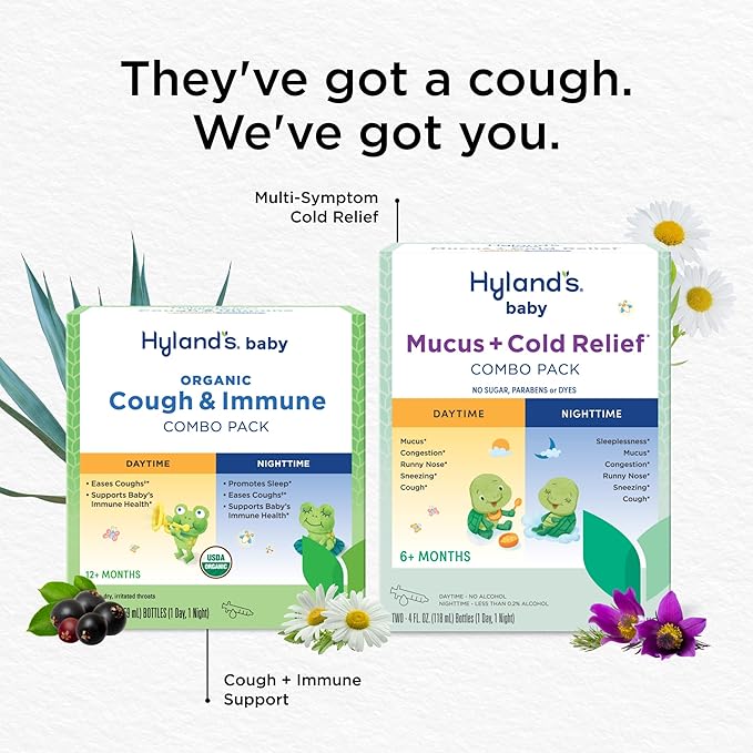 Hyland's Baby Mucus and Cold Relief, Daytime Baby Medicine, Infant Cold and Cough Remedy, Decongestant, 4 Fluid Ounce
