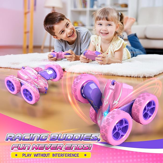 Remote Control Car,RC Cars for 4 5 6 7 8 9 10 11 12 Year Old Boy Double Sided 360°Flip 4WD Rechargeable Drift RC Race Car Boys Toys Birthday Gifts Christmas Basket Stuffers for Kids Age 4-12