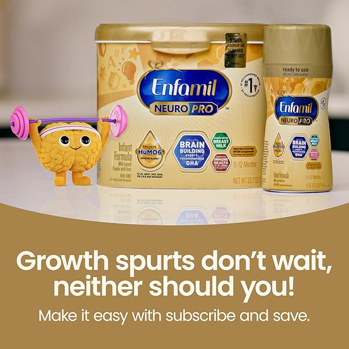 Enfamil NeuroPro Baby Formula, Triple Prebiotic Immune Blend with 2'FL HMO & Expert Recommended Omega-3 DHA, Inspired by Breast Milk, Non-GMO, Reusable Tub, 20.7 Oz (Packaging May Vary)