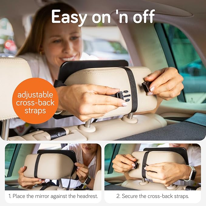 Baby Uma Baby Car Mirror – Shatterproof Backseat Accessory for Rear Facing Infant, Clear Wide View Design for Safe Travel Monitoring