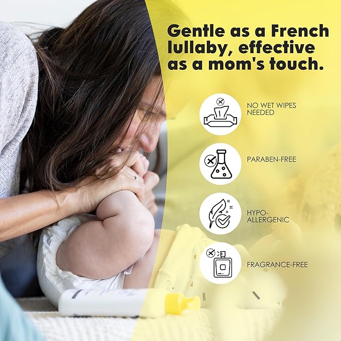 La Petite Creme French Premium Diapering Lotion - Diaper Cream Alternative to Baby Wipes - Moisturizer & Skin Cleanser - USDA Certified Organic Ingredients - Baby Essentials (2 Bottles of 20 oz)