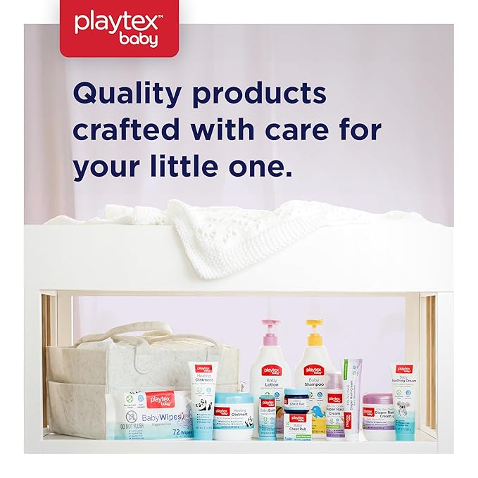 Playtex Baby Diaper Rash Cream, 2.5 oz. Tube, 3-Pack, Dermatologist Tested 40% Zinc Oxide Diaper Cream, Fragrance Free, Hypoallergenic, Free of Dye, Parabens and Phthalates