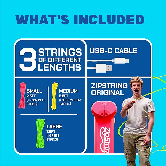 ZipString Original - As Seen on Shark Tank - Classic Rope Launcher Toy, Perfect for Kids & Adults - Fly a String Loop in The Air for Endless Tricks & Fun, Wonderment Awaits, Rock'it Red