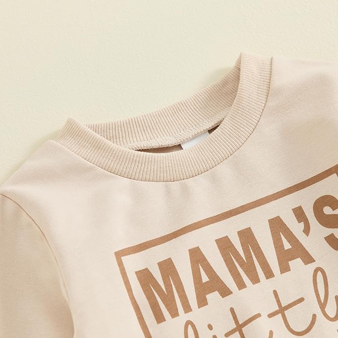 Toddler Boy Outfit Mama's Little Man Long Sleeve Sweatshirt And Pants Set Infant Baby Boy Fall Winter Clothes
