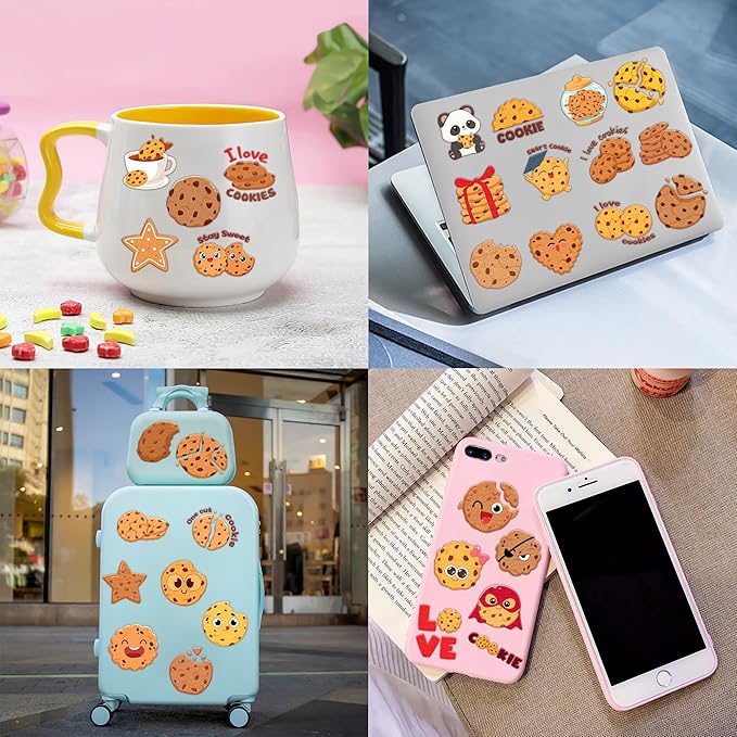 96 PCS Cute Cookie Pre-Cut Temporary Tattoos for Kids | Super Cute Milk Biscuits Themed Birthday Party Favors, Supplies, Decorations, Fake Tattoo Stickers, School Rewards Prizes & Gifts For Boys Girls