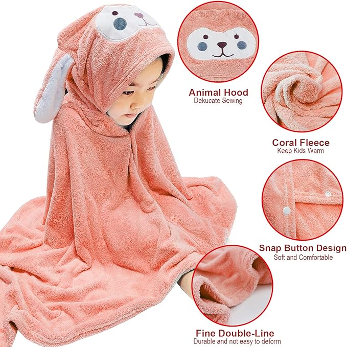 Visen Premium Hooded Towel for Kids,-28×55 INCH Large Size Kids Bath Towel,Ultra Soft Hooded Towel Wrap for Boys Girls