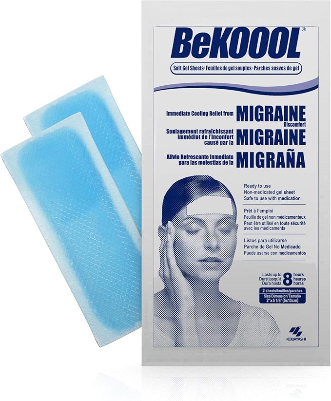 BeKOOOL Migraine Gel Sheets - 4 Count