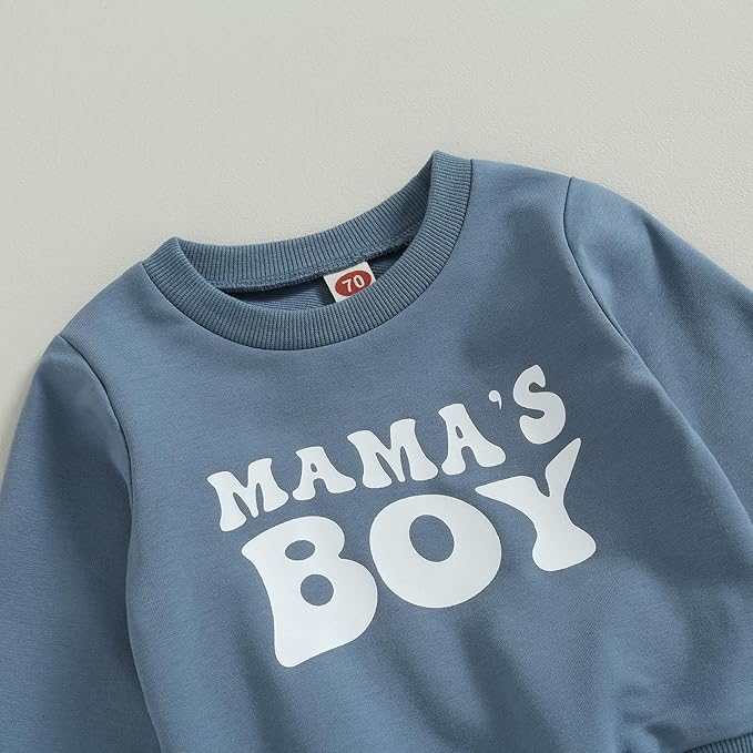 Baby Boy Fall Clothes Set Long Sleeve Letter Print Sweatshirt Pants Toddler Infant Outfits 6 12 18 24 Months 2T