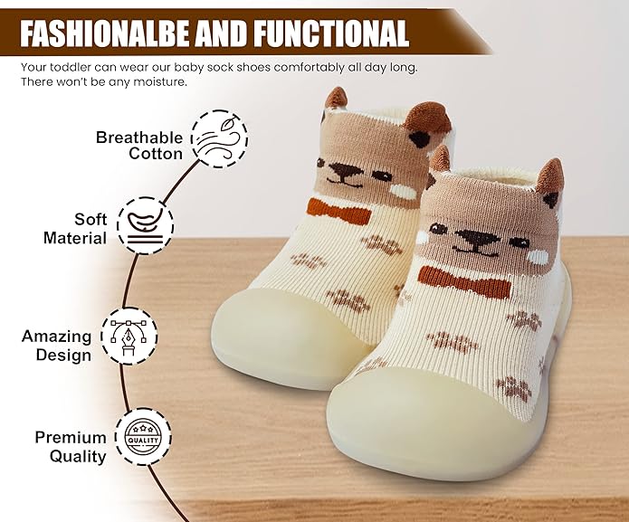 Baby Sock Shoes Boys Girls First Walking Shoes Non-Slip Slippers Soft Sole Sneakers Toddler Infant Babygirl