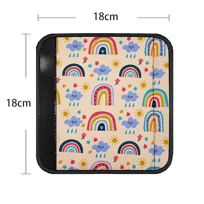 Seat Straps Shoulder Pads for Kids - Seat Belt Cover Pad, Perfect for Car Booster Seats, Strollers, High Chair, Backpacks, and More, Ice Cream