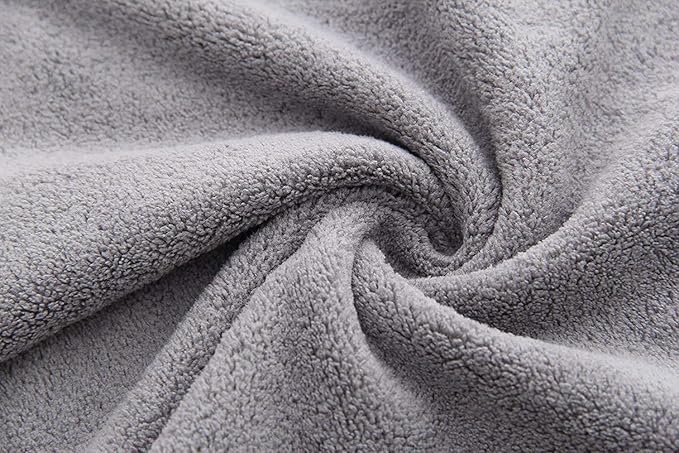 Soft 12 Pack Baby Washcloths - Extra Absorbent Wash Clothes for Newborns, Infants and Toddlers - Suitable for Baby Skin and New Born - Microfiber Coral Fleece 12x12 Inches (Grey)
