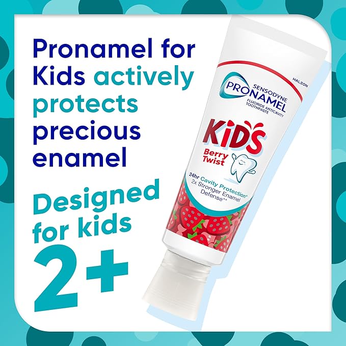 Sensodyne Pronamel Kids Toothpaste, Fluoride Anticavity Toothpaste, Cavity and Enamel Protection, for Ages 2+, Berry Twist Flavored, 4 oz (2 Pack)