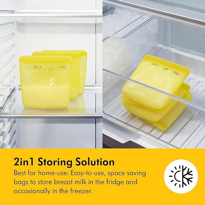 Medela Reusable Breast Milk Storage Bags with Wide Opening and Double-Seal Design, One-Piece, Fridge and Freezer Storable, 220 ml, 500 Uses