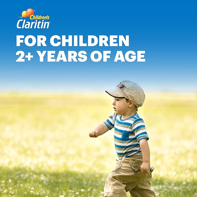 Claritin Children's Allergy Medicine, 24-Hour Non-Drowsy Loratadine 5mg, Antihistamine Liquid for Kids Aged 2 Years and Older, Grape Flavored, 8 fl oz. (Pack of 2)