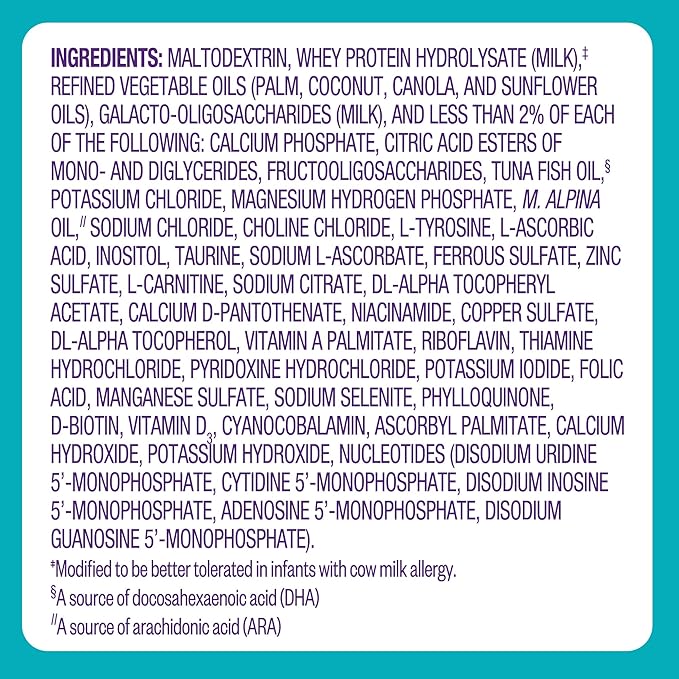 Pepticate Baby Formula, Hypoallergenic Powdered Infant Formula for Cow Milk Allergy, with Omega 3 DHA, ARA, Iron & Prebiotics, 13.2oz, (Pack of 8)
