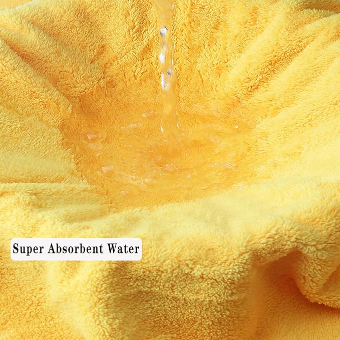 Toddler Bath Towel Baby Towels with Hood 27.5"X55" Ultra Absorbent Soft Bathrobe Blanket Kids Shower Towel for Girls and Boys(Sunset Yellow)