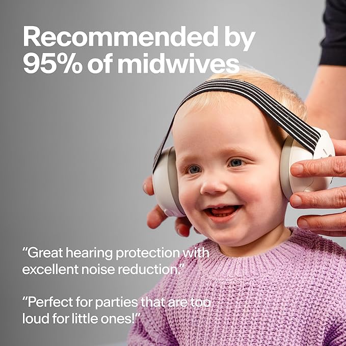 Alpine Muffy Baby Ear Protection for Babies and Toddlers up to 36 Months - CE & ANSI Certified - Noise Reduction Earmuffs - Comfortable Baby Headphones Against Hearing Damage & Improves Sleep - Black